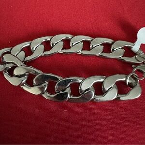 Chunky Stainless Steel Silver Chain Bracelet